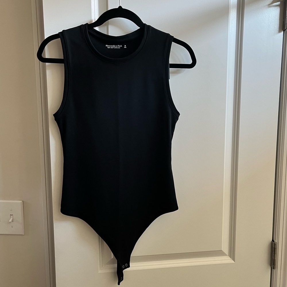 NWT A & F Soft Black Tank Bodysuit